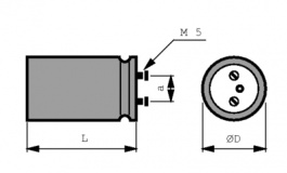 PEH169VT422VMU2, Capacitor, radial 2.2 mF 400 VDC, Kemet