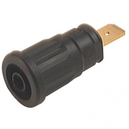 SEP 2620 F6,3 SCHWARZ / BLACK, Safety socket diam. 4 mm Black CAT III, SKS Kontakttechnik