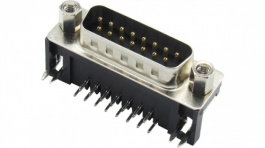 RND 205-00771, D-Sub Plug, Poles 15,&nbsp;&nbsp;90° / Solder PCB THT, RND Connect