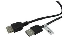 RND 765-00065, USB A Socket to USB A Plug Cable 7m Black, RND Connect