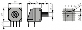FR01KR10H-ST-082B, Кодирующие переключатели на ПП BCD 4+1, NKK Switches (NIKKAI, Nihon)