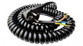 SP-DSR-211, Spiral Cable with Type F (CEE 7/7) Plug 3x 0.75mm² Black 500mm ... 2m, THE BEST SOLUTION