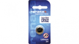 CR1632.SC, Button cell battery,&nbsp;&nbsp;Lithium Manganese Dioxide, 3 V, 137 mA, Renata