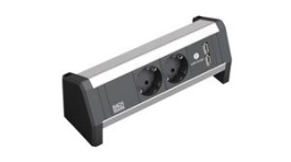 902.0192, Desk Outlet DESK 1 2x DE Type F (CEE 7/3) Socket/2x USB/GST18i3 Socket - GST18i3 Plug, Bachmann