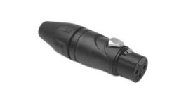 AXX3FB-AU, XLR Connector, Socket, Vertical, Cable Mount, 3 Poles, 16AWG, Amphenol