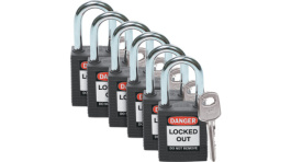 51353 [6 шт], Safty Padlock;Black;Steel, Brady