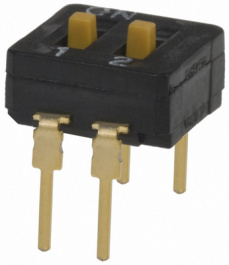 A6D-2103, Переключатель: DIP-SWITCH; Кол-во секций:2; ON-OFF; 0,03A/30ВDC, Omron