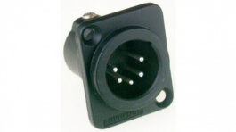 AC5MDZB-AU, XLR, Receptacle, 5 Poles AC Soldering Connection Black, Amphenol