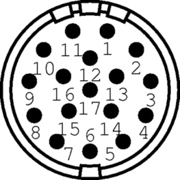 7410 0 17 03 0, Panel connector with flange Poles=17 Male, Hummel