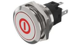 82-6151.2A14.B001, Illuminated Pushbutton 1CO, IP65/IP67, LED, Red, Maintained Function, EAO