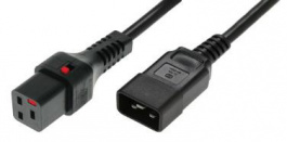 PC1286, IEC LOCK C19 to Male C20, H05VV-F 3 X 1.5mm2, 3m, Black, Scolmore