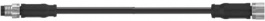 A008.04.02.131.301.0020, M8, 4Pin, Male 0° - Female 0°, PVC, BLACK, 2m, Stat, 4x0.25 mm2, Nemus