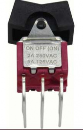 RND 210-00510, Miniature Rocker Switch, DPDT, On-Off-(On), RND Components