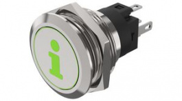 82-6151.1AA4.B004, Illuminated Pushbutton 1CO, IP65/IP67, LED, Red/Green, Momentary Function, EAO