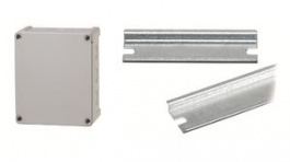 TAM 131308 + MIV 10, Plastic Enclosure + DIN-35 Rail Bundle 130x130x75mm Grey ABS IP65, Fibox