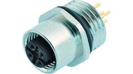 86 0136 0000 00404, M12 Panel Mount Socket, D-Coded, 4P ,PG9, Rear, Solder, Binder