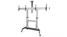 STNDMTVDUO, Portable Rolling TV Stand with Multimedia Device Shelfs, 37 ... 60", 50kg, Silver, StarTech.com