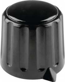 4312.6133, Rotary knob with pointer black 28 mm, Mentor