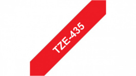 TZE-435, Label Tape 12 mm White on Red 8 m, Brother