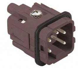 CKM 04 RY, CK , 4 poles + earth, male insert, with female contacts, silver plated, ILME