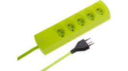 114987, Outlet strip, 5xJ (T13), flourescent yellow, Max Hauri