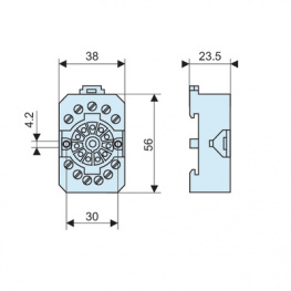 25622080, Аксес.для реле: панелька; PIN: 11; DIN,панель, Crouzet