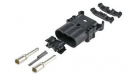 E80410-0009, Battery Connector Kit, Plug, 2 Poles, 8AWG, 80A, Grey, Anderson Power Products
