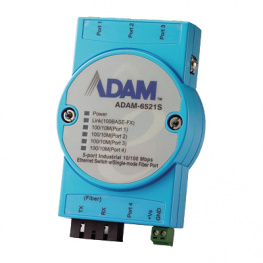 ADAM-6521S, Industrial Ethernet Switch 4x 10/100 RJ45 1x SC (single-mode), Advantech