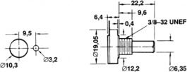 3852A-282-501AL, Potentiometer 500 Ohm linear +- 10 %, Bourns