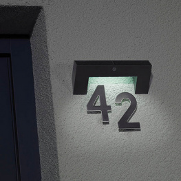 BRE 1170990, LED Solar House Number silver, Brennenstuhl