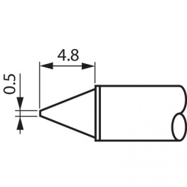 STTC-016, Soldering tip Conical, length 4.8 mm, Metcal