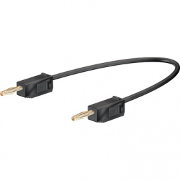 LK 205 015CM BLACK, Test lead diam. 2 mm Black 15 cm 0.5 mm2 CAT I, Staubli (former Multi-Contact )