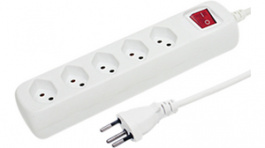 20 600215S, Multiple socket outlet, 5xJ (T13), 1.4 m, Type 12, Steffen