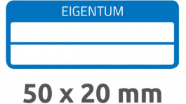 6924, Property Labels, 10 sheets/50 labels, 50 x 20 mm, White / Blue, Zweckform