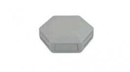 CBHEX1-24-GY, HexBox IoT Enclosure with 2 Solid and 4 Vented Panels 130x146x45mm Grey ABS IP30, CamdenBoss