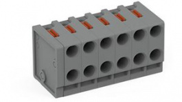 252-306, 252 Horizontal Female PCB Terminal, THT, 2 Rows, 6 Contacts, 3.5mm Pitch, Wago