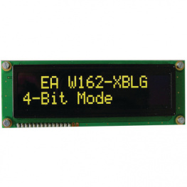 EA W162-XBLG, Дисплей: OLED; алфавитно-цифровой; 16x2; Разм: 122x44мм; PIN: 16, Electronic Assembly