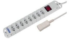 20 201238 S 9873, Outlet Strip 8 Type J (T13) White IEC 60320 C14, Steffen