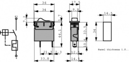 4435.0204, Выключатель максимального тока; Uном: 240ВAC; 32ВDC; 5А; SPST, Schurter