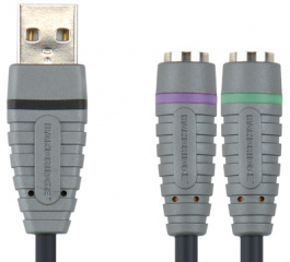 BCP5400, USB - PS/2 keyboard and mouse adapter USB Type A-Plug 2x PS/2-Socket 0.2 m, Bandridge