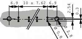 424654, Multipole socket, H 11-p DIN 41612, Erni / TE