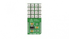 MIKROE-1881, 4x4 RGB Click RGB LED Matrix Development Board 5V, MikroElektronika