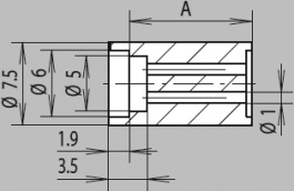 2819.5045, LED spacer black 5 mm Length=4.5 mm, Mentor