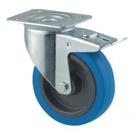 3477URF125P62BLAU, Steering castor with brake 125 mm, Tente
