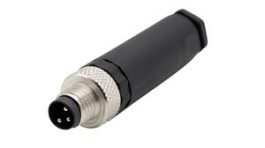 RND 205-01138, M8 Circular Connector, Straight, Plug, 3 Poles, A-Coded, Screw, RND Connect