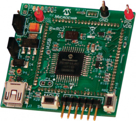 MA180024, Демонстрационная плата USB PIC18F46J50 FS, Microchip