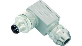 99 3729 820 04, M12 Right Angled Cable Plug, CAT5, Poles 4, D-Coded, Screw Clamp, Binder