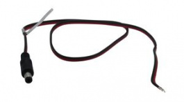 RND 205-01251, DC Connection Cable, 2.5x5.5x9.5mm Plug, Straight, 500mm, RND Connect