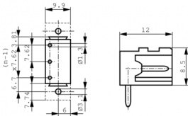 1624370000, SL 7.62/2/90B3.2SN OR pin header 90deg. pitch 7.62 mm, 2 poles, Weidmuller