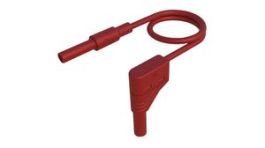 MAL S WG-B 100/2,5 RED, Test Lead, Plug, 4 mm - Socket, 4 mm, Red, Nickel-Plated Brass, 1m, Hirschmann